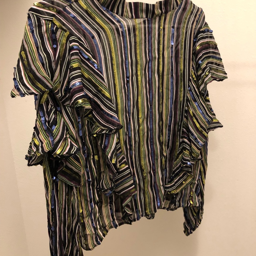 Zara shirt. Sequin details. Long sleeve. Size xs. New with tags